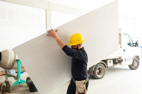 Caryying a plasterboard